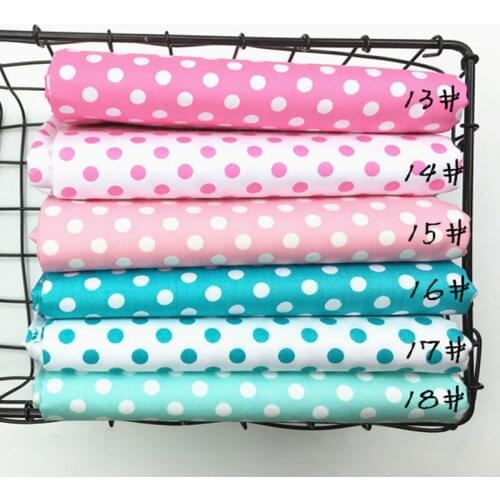 100% cotton twill cloth BABY PINK AUQA GREEN polka dot 0.8cm fabric for DIY bedding handwork tablecloth quilting patchwork craft