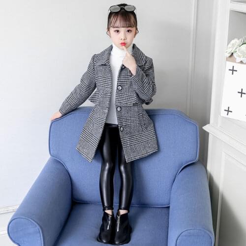 2020 Autumn Winter Kids Windbreaker jacket Girls Long-length Wind Coat for Children Thicken Snowsuit 5-14 Years Girl Overcoat