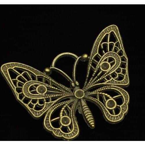 4pcs Charms hollow butterfly Antique Bronze Plated Pendants Fit Jewelry Making Findings Accessories 48*38mm