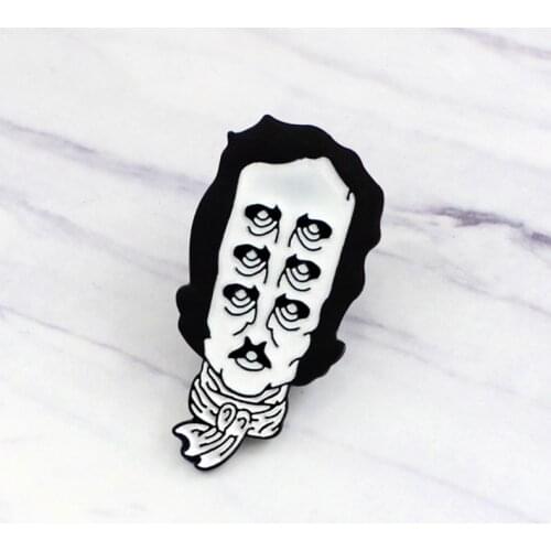 40GB Enamel Lapel Pin Multiple Eyes Old Man Head Scarf Brooch Jewelry