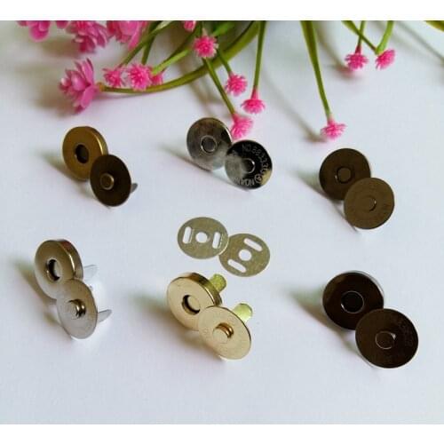 5 Set/lot 18mm Bronze/Silver/Gold/Black Metal Magnet Button For Bags Magnetic Handbag Bag Clothes Sewing Scrapbooking