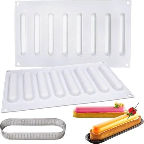 8 Holes Oval Tart Decoration Dessert Silicone Pastry Cake Mold For Baking Tartlet Mould Mousse Chocolate Pan