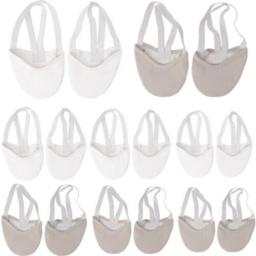 Half Faux Leather Sole Ballet Pointe Dance Shoes Rhythmic Gymnastics Slippers