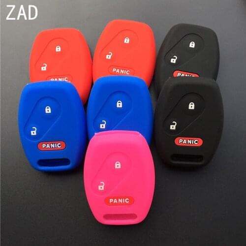 ZAD silicone rubber car key cover case For Honda FIT INSIGHT Civic Accord CR-V Ridgeline 3 button key without logo