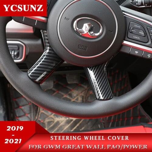 ABS Carbon Fiber Steering Wheel Cover Car Accessories For GWM Great Wall Pao Great Wall Power 2019 2020 2021