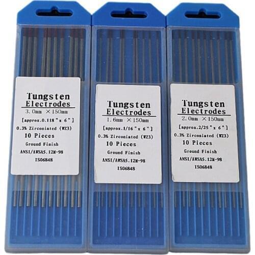 10PCS WZ3 0.3% Zirconiated Tungsten Electrode Welding Rod 2.0mm*150mm