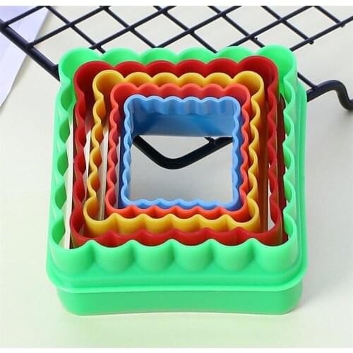 1 Set Square Shape Cookie Cutter Cake Mold Biscuit Fondant DIY Cake Kitchen Cooking Tools 5 size together