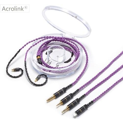 Acrolink 2.5/3.5/4.4mm/i phone Silver Plated Earphone Upgrade Wire Earphone Cable LS50 LS70 LS200 LS300 E40 E50 A2DC Cable