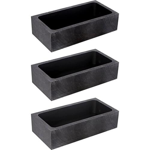 3 Pieces High Purity 1 KG Graphite Ingot Mold Crucible Mould for Melting Casting Refining Gold Silver Metal Other Metal
