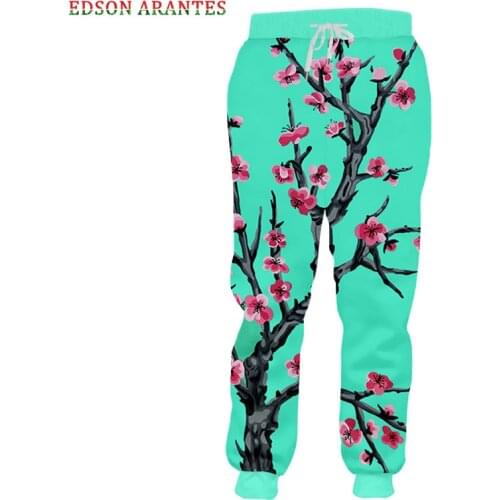 Creative 3D Cherry Blossoms Track Pants Fitness Joggers Men Women Hip Hop Sweatpants Customized You Own Design Trousers For Teen