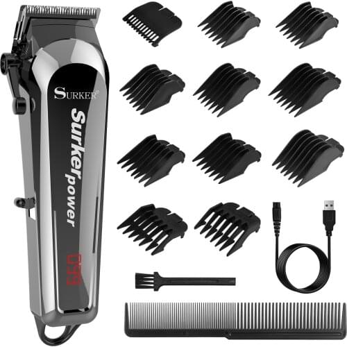 Surker Electric Hair Clipper Powerful Hair Trimmer Cordless Baber Rechargeable Hair Cutting Machine For Men