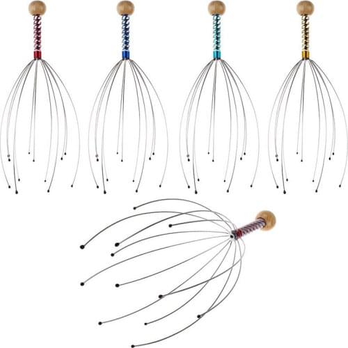 Octopus Head Massager Scalp Relaxation Relief Body Massager Remove Muscle Tension Tiredness Metal Head Massager Instrument Hot