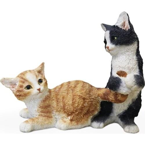 Fashion Garden Cat Simulation Cat Model Cute Ornaments Car Decorative Crafts Figurines Miniatures Ornaments Cat Model Furnishing