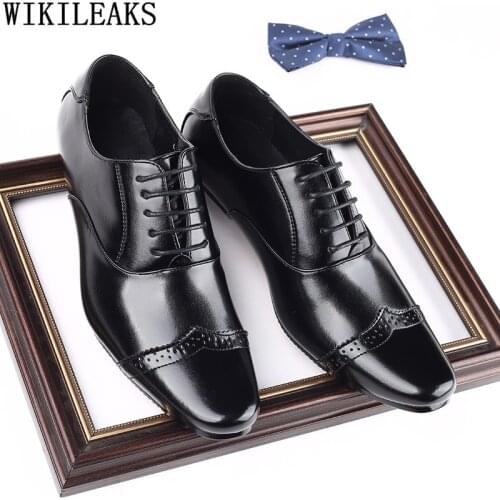 Fashion Brogue Shoes Men Formal Pointed Toe Wedding Shoes Men Dress Shoes for M E N Zapatos Hombre Vestir Chaussure Homme Cuir