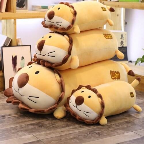 1pc New Soft Lion Plush Pillow Cartoon Animal Cute Sunny Lion Stuffed Toys Home Decoration Doll Sofa Pillow Cushion Kids Present