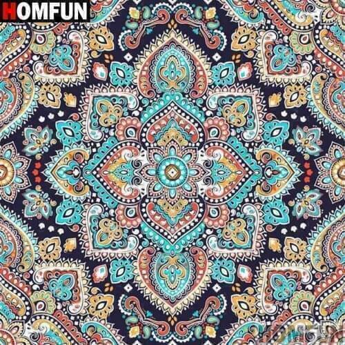 HOMFUN 3D Diamond Painting "Mandala flower" DIY Full Rhinestones Drill Cross-stitch Kits Square Round Diamond Embroidery A18309