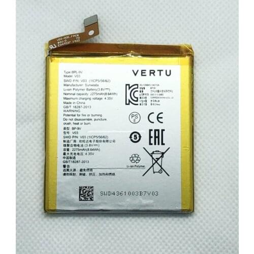 10pcs/lot new battery for VERTU Aster Signature Touch V03 2275mah BP-9V battery TOUCH