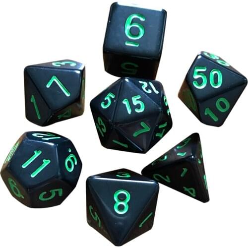 New 7pcs/set Multi-sided Polyhedral Alloy Dice Set 3 Colors For Table Game Funny Party Outdoor Gathering Dices