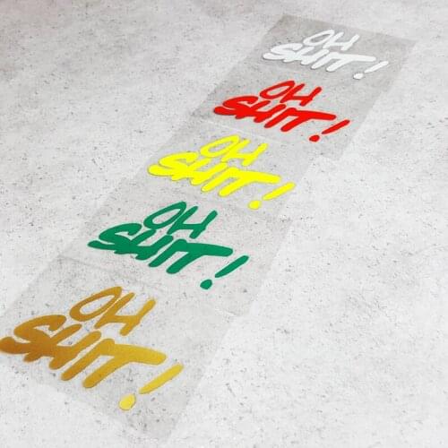 OH SHIT! Spoof Funny Locotive Auto Window Scratches Cover Stickers Warning Motorcycle Helmet Car Sticker and Decals