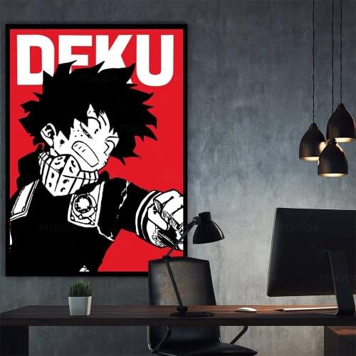 Prints Paintings Modular Deku Black Cute Boy Pictures Canvas Wall Art Home Anime Japan Decor Modern Bedside Background Poster
