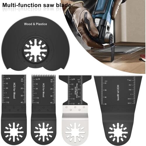 5 Pcs/set Quick Release Wood Cutter Quick Change Oscillating Multi Tool Saw Blade for Renovator Power Tools Wood Metal Cutting