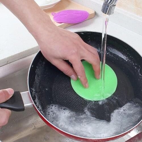 Silicone Dishwashing Brush Cleaning Tool Dishwashing Multi-functional Cutlery Kitchenware Brushes Kitchen Dish Tools Accessories
