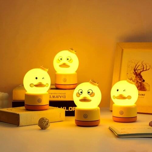 LED Night Light Rechargeable Color Change Cartoon Duckling Silicone Night Light Mini Childrens Light Adorable Light For Bedroom