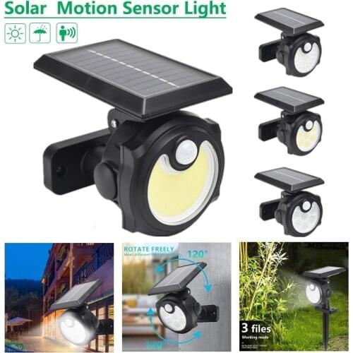 LED Solar Light Human Motion Sensor Lamp Waterproof Outdoor Wall-mounted/Ground Mode Light For Garden Lawn Street Decoration