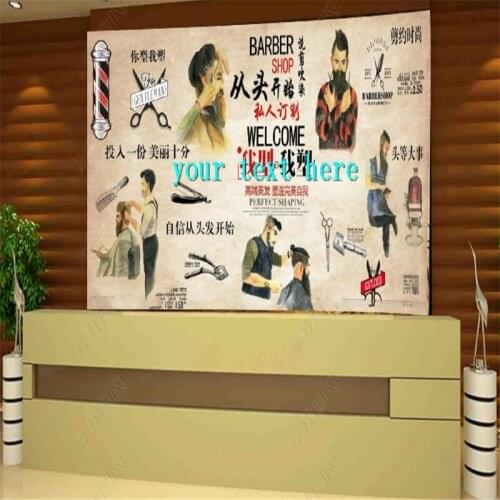 Vintage Hair Salon Barber Shop Wallpapers Industrial Decor Background Mural Wall Paperdecoration Painting Papel De Parede 3d