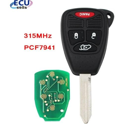 1PC X 3+1B Remote Key for Chrysler 315MHz OHT692713AA-OHT692427AA-MSN5WY72XX-PCF7941 Chip
