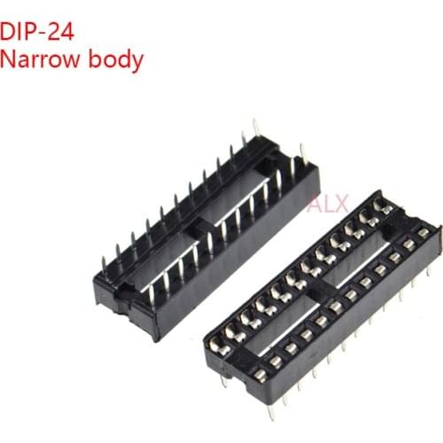 10PCS Narrow body DIP24 IC SOCKET DIP CHIP TEST HOLDER Adaptor 24 PIN dip-24 DIP 24PIN 24p 2.54MM PITCH CONNECTOR