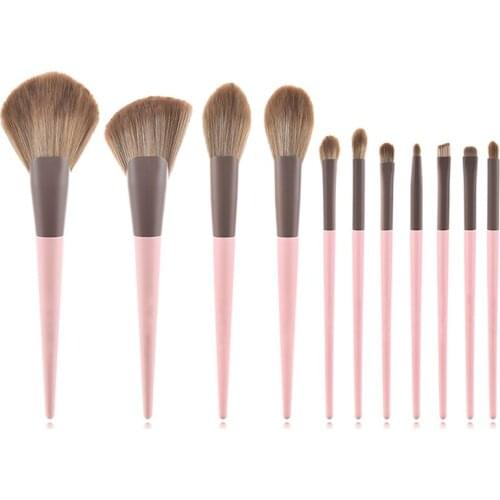 11Pcs Soft Makeup Brushes Set High Quality Pro Foundation Concealer Blusher Make Up Super Synthetic Hair Cosmetic Tools