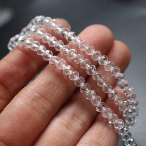 140Pcs/Lot 4mm*3mm Glass crystal beads Loose Rondelle Clear Color Jewelry accessoires