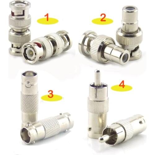 2/5/10Pcs BNC Connector Female to Female BNC Male to Male RCA Female BNC female to RCA Male Adapter for System Video CCTV Camera