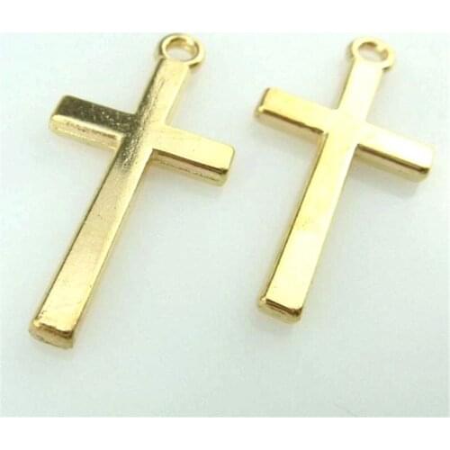 20pcs Gold Color 27*13mm Cross Charms Pendant For Jewelry Making Bracelet Vintage Accessories