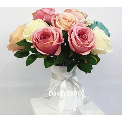 5pcs Artificial Fashion Flowers For Decoration rose Silk Decorative Flowers European Style Artificial Flower Wedding Decoration