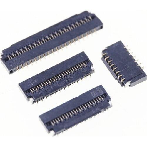 50 Pcs FPC FFC Connector 13 Pin to 67 Pin 0.3 mm Pitch Height 1.0 mm Flip Type Bottom Contact Right Angle SMT Surface Mount