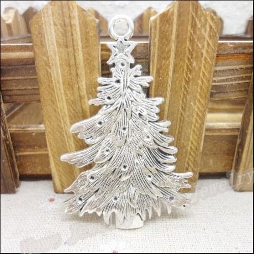 7pcs Vintage Charms Christmas tree Pendant Antique silver Fit Bracelets Necklace DIY Metal Jewelry Making