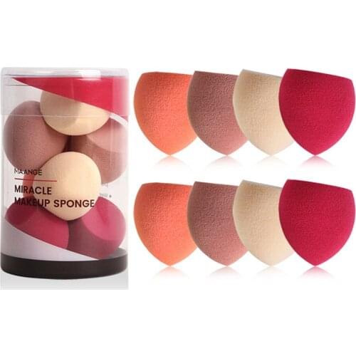 8PCS/Box Makeup Foundation Sponges Wet Dry Dual Use Makeup Concealer Puff Beauty Makeup Cosmetic Tool Set with Bottle