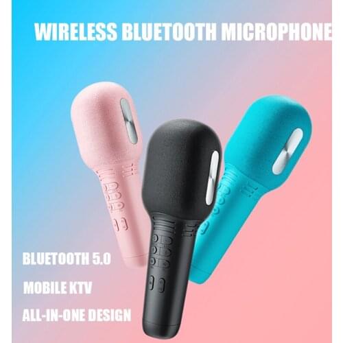 Wireless Karaoke Microphone Bluetooth 5.0 USB Handheld Condenser Mic Portable Professional Speaker Mini Home KTV Player Singing