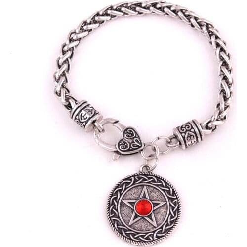 Wheat Link Chain Bracelet For Women Men Pentacle Pattern And Attractive Crystal Zinc Alloy Jewelry Bangle Provide Dropshipping