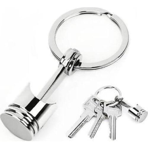 Keychain Mens Car Engine Auto Part Alloy Metal Piston Model Keyring Keyfob Gift Car Interior Accessories