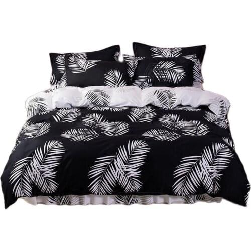 Black Bedding Set Geometric Printing Quilt Cover Bedding Set For Home