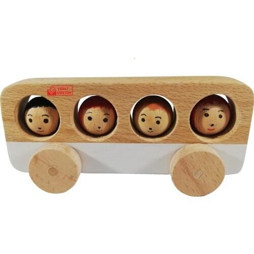 Wooden Passenger Bus White