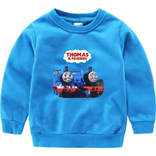 Thomas and friends childrens clothing fashion cartoon childrens cotton long-sleeved sweater boys and girls casual tops