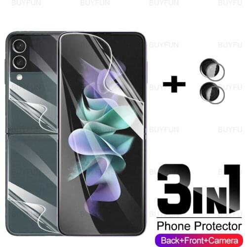 Hydrogel Film For Samsung Galaxy Z Flip3 5G HD Front+Back Screen Protector soft film for samsung z flip3 flip 3 lens safety glas