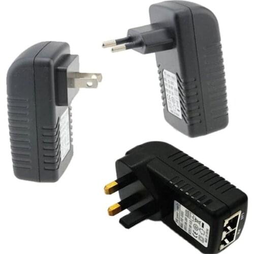 Poe 24V 1A Poe Injector EU US UK Wall Plug Ethernet Adapter For Ip Camera Power Over Ethernet Injector Poe Switch Power Supply