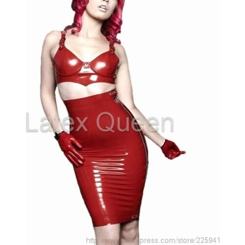 Latex pencil skirt red for lady(no bra&gloves)