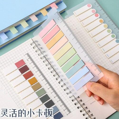 Sticky Notes 30 pcs/lot Memo Pad with Ruler Highlighter Marker Page Flags To Do List Korean Fashion