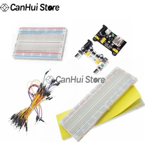 MB-102 MB102 830 Point Solderless Bread Board/400 Tie Points Circuit Board+Power Module+65 Jumper Wires Test Develop Arduino Kit